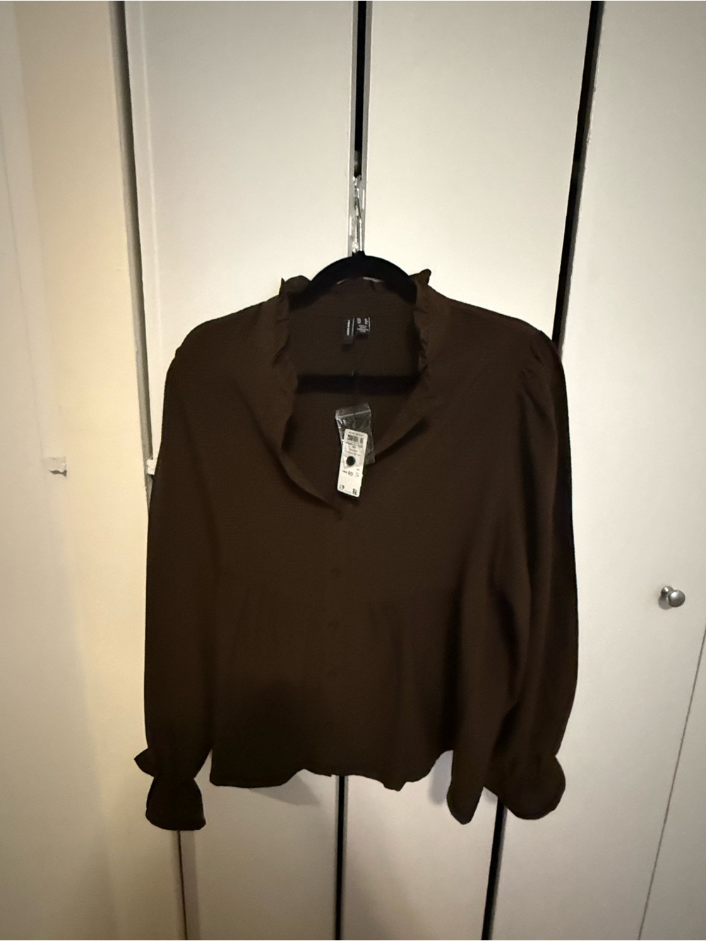 Vero Moda Brown Long-Sleeve brown Blouse NWT